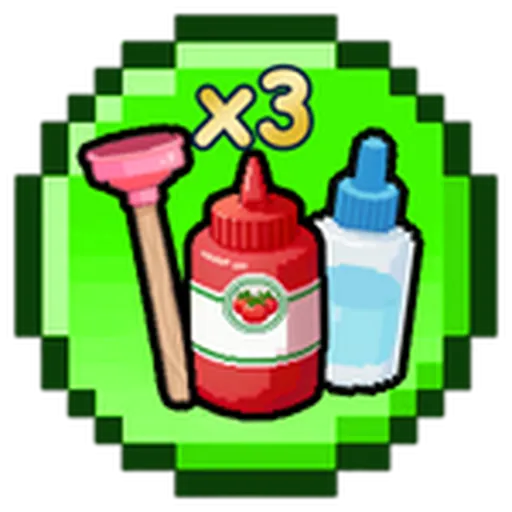 3X GLUE & PLUNGER & KETCHUP