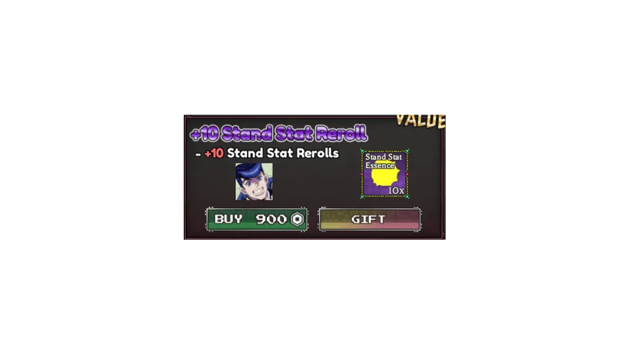 +10 Rerolls de Status de Stand