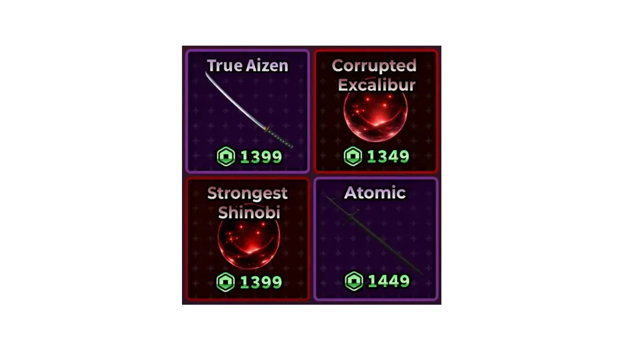 Combo Itens para Criar True Aizen + Saber Alter + Strongest Shinobi + Atomic V2 + Habilidades do F