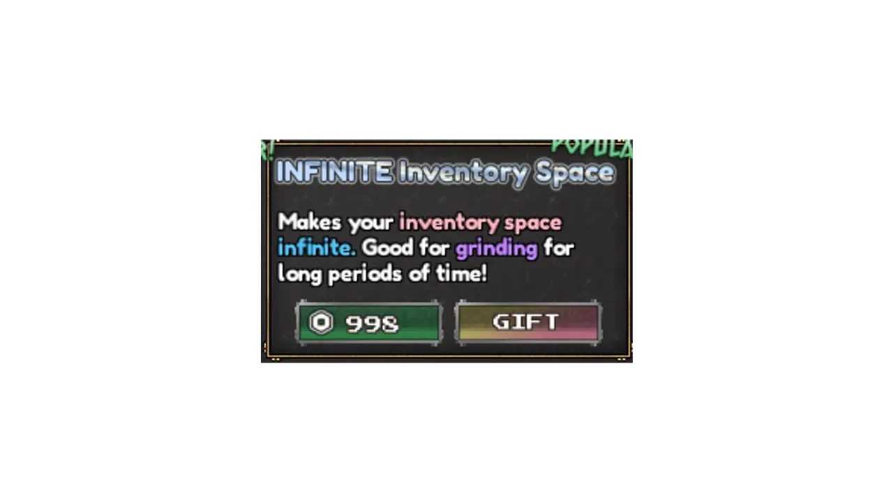 Espaço de Inventário Infinito